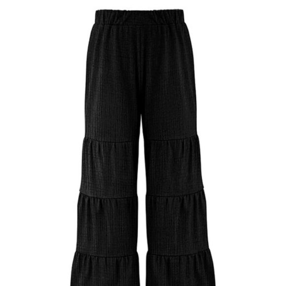 Other - Black Tiered Wide-Leg Pants